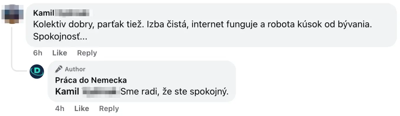Práca do nemecka - Kamil referencia