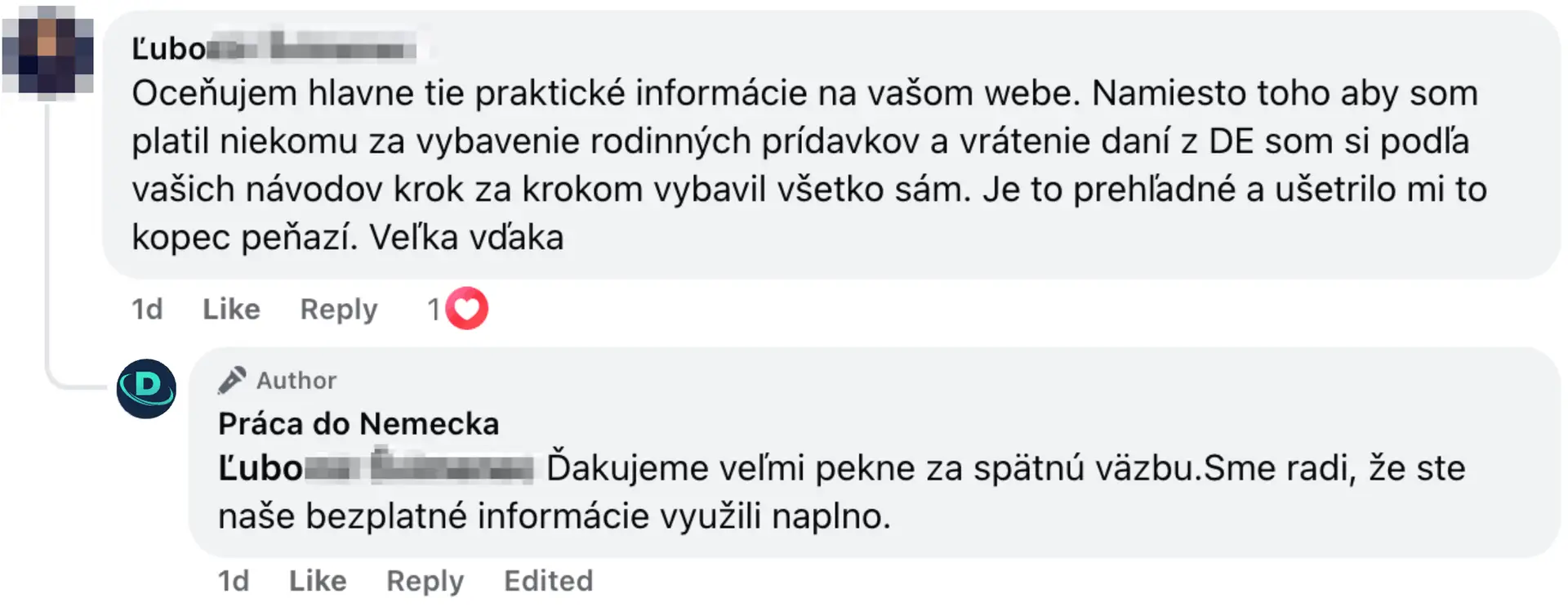 Práca do nemecka - Ľubo referencia
